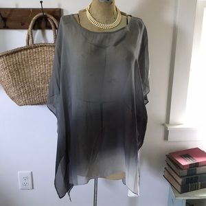 Eileen Fisher sheer silk poncho